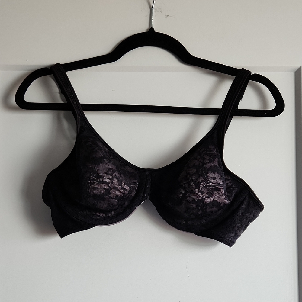 NWOT Bali Black Lace Bra, 36C